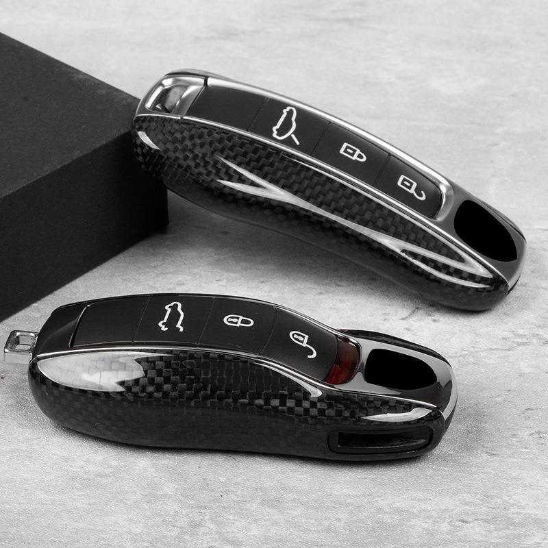 Porsche Kohlefaser Schlüsselhülle für 718, Cayenne, Macan, Taycan, Panamera, 911