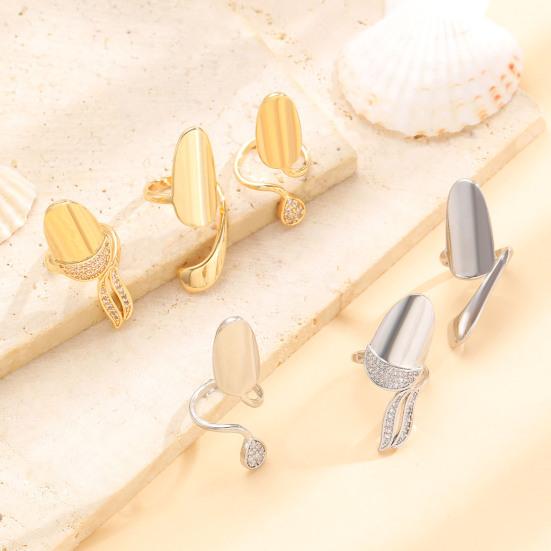 Nail Ring Lightweight Adjustable Size Mirror Metal Surface Non-Falling Off Nail Art Jewelry with Cubic Zirconia Fingertip Jewelry