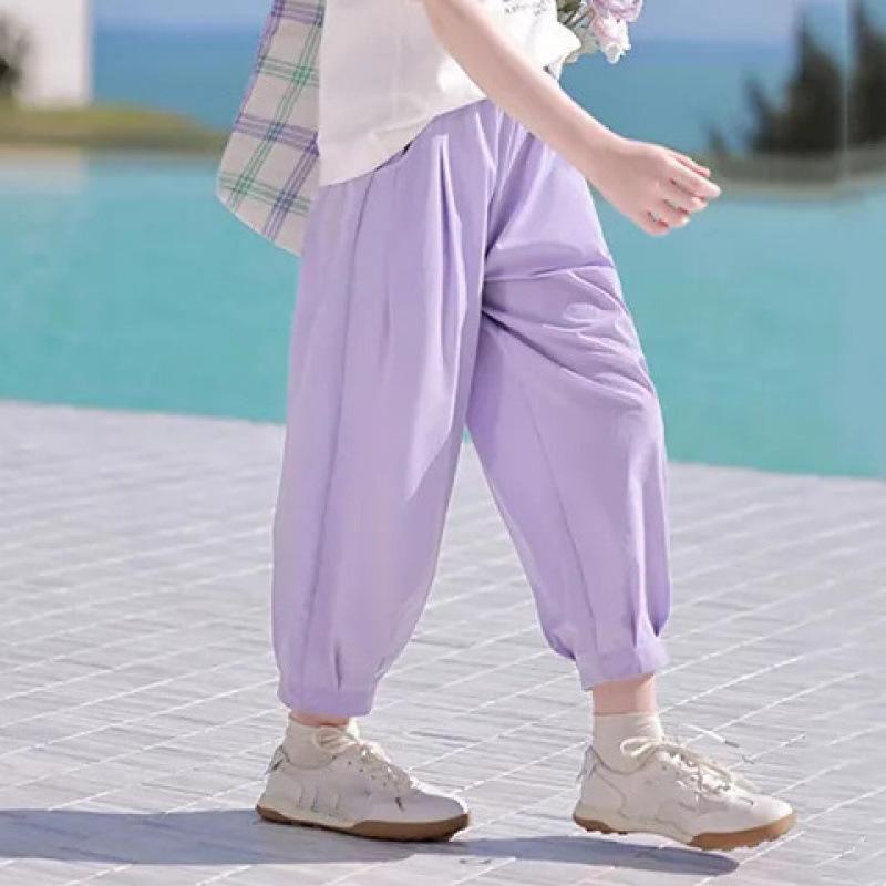 Summer Girls Clothes Child Set Sports Suit Teen Tracksuit Letter Flower Loose T Shirt + Ankle Tied Pants 4 6 8 10 12 Year