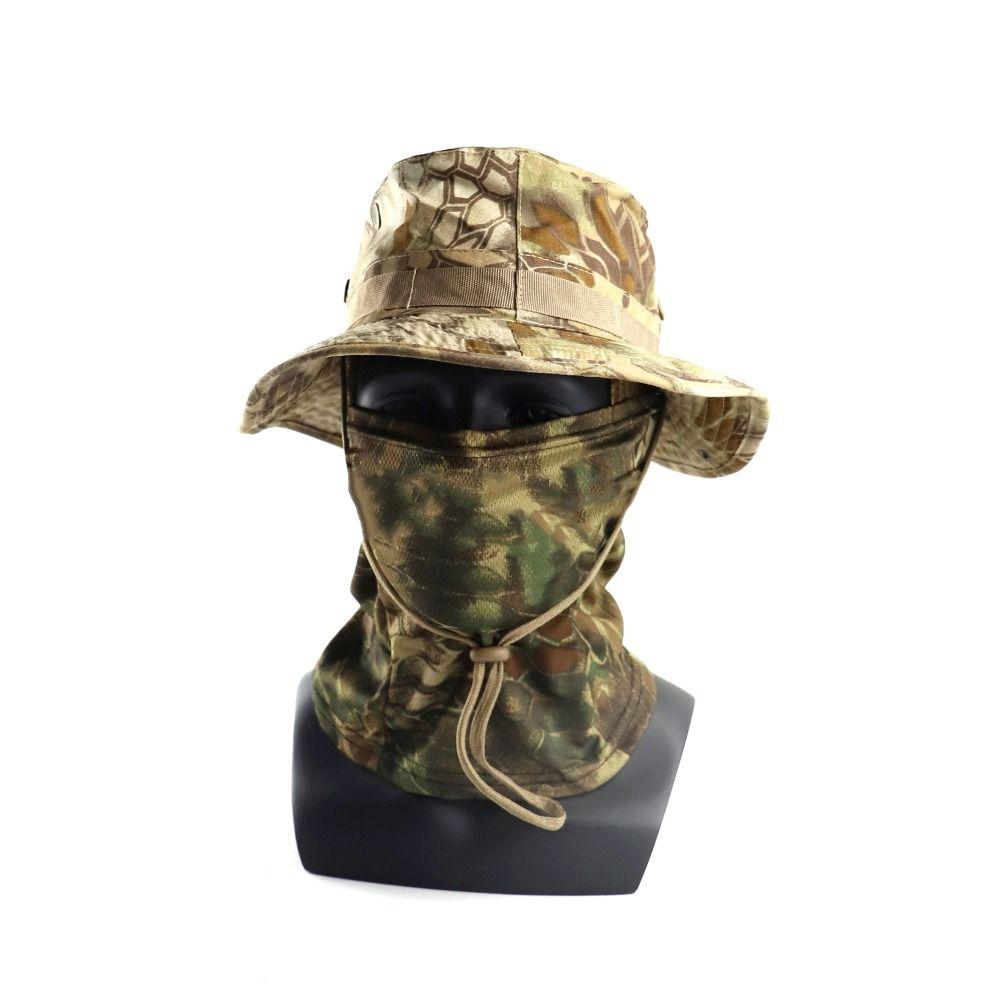 Sunscreen Balaclava Boonie Hat Wide Brim Sun Hat Durable Fishing Cap Full Face Mask Set  Outdoor