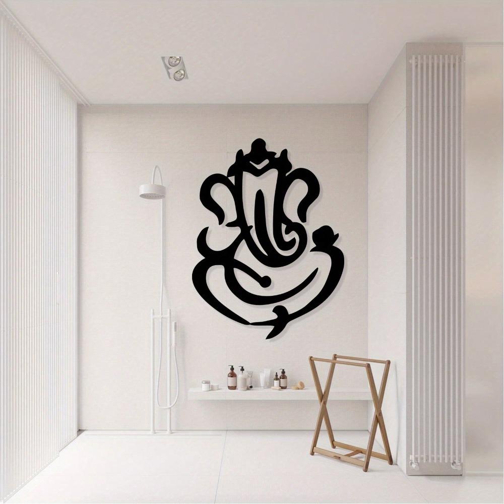Ganesha Wall Decor Black Metal Wall Art Religious Home Office Meditation Decor