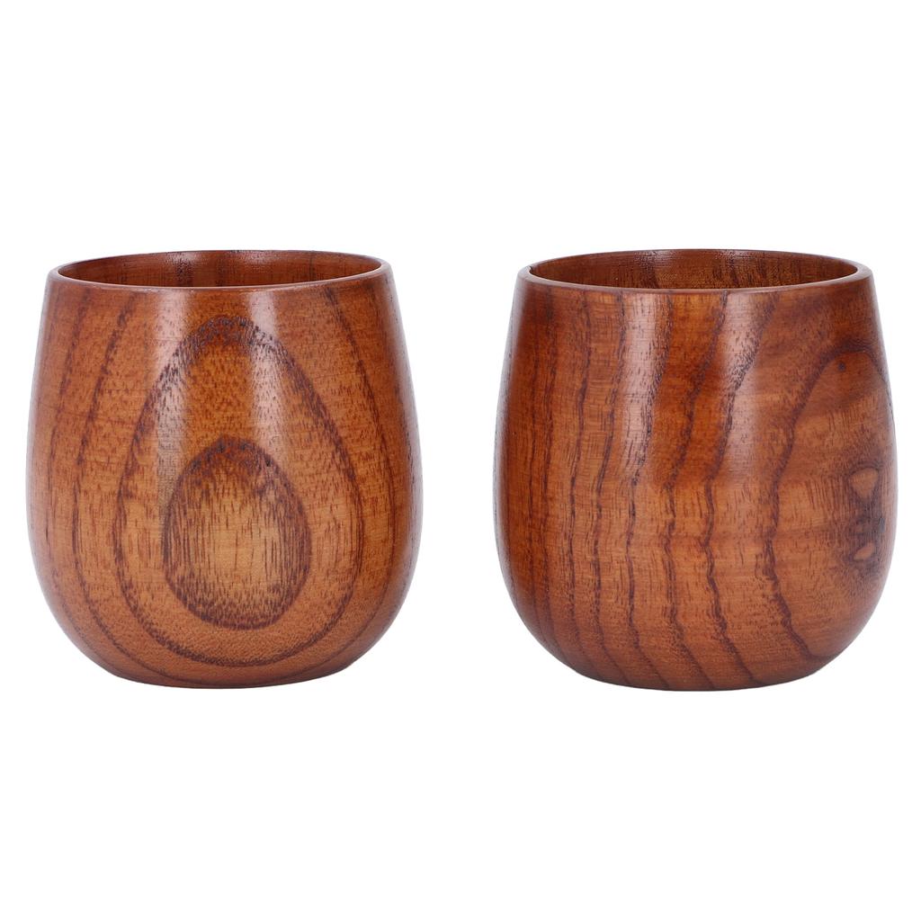 2 stück Holz Tee Tassen Japanischen Großen Bauch Becher Multifunktionale Trinkbecher für Kaffee Milch Wein Wa