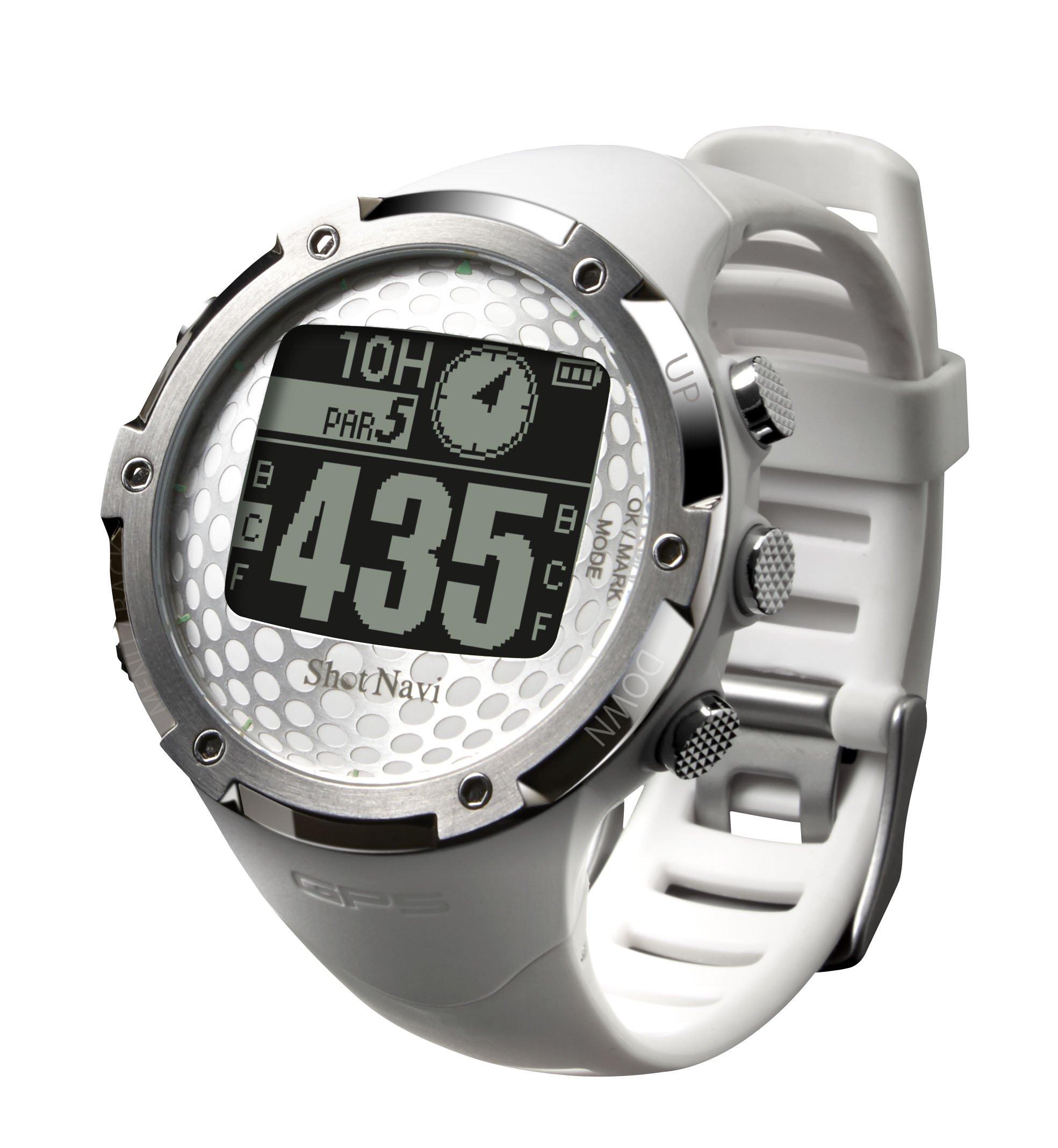 

Shot Navi Golf Navigation GPS Recommended by the Japan Professional Golf Wristwatch, White, Association, SN-W1-FW