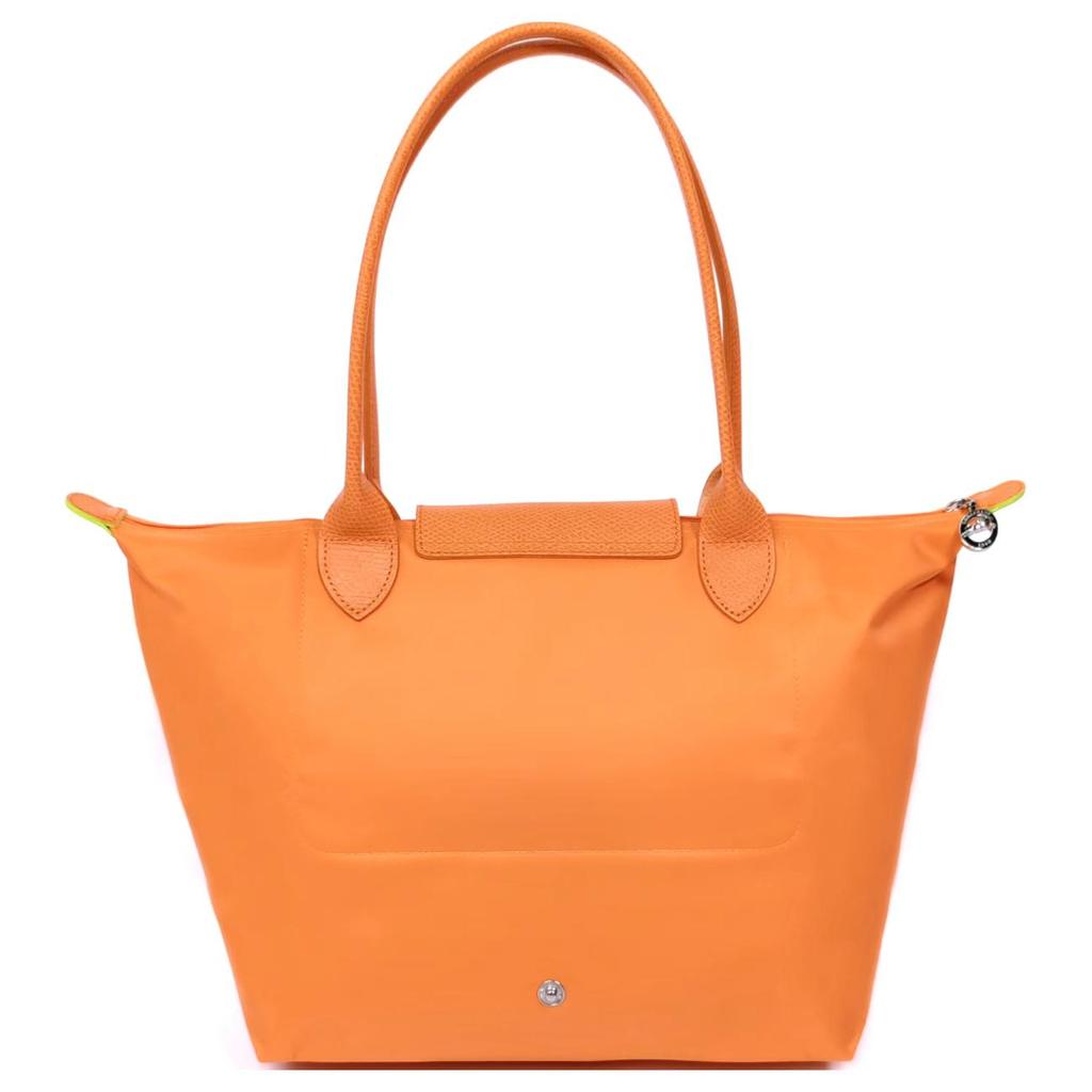 Longchamp Logo Druckknopfverschluss Nylon Tragetasche Schultertasche Mittel Damen Taschen Orange L2605919P54