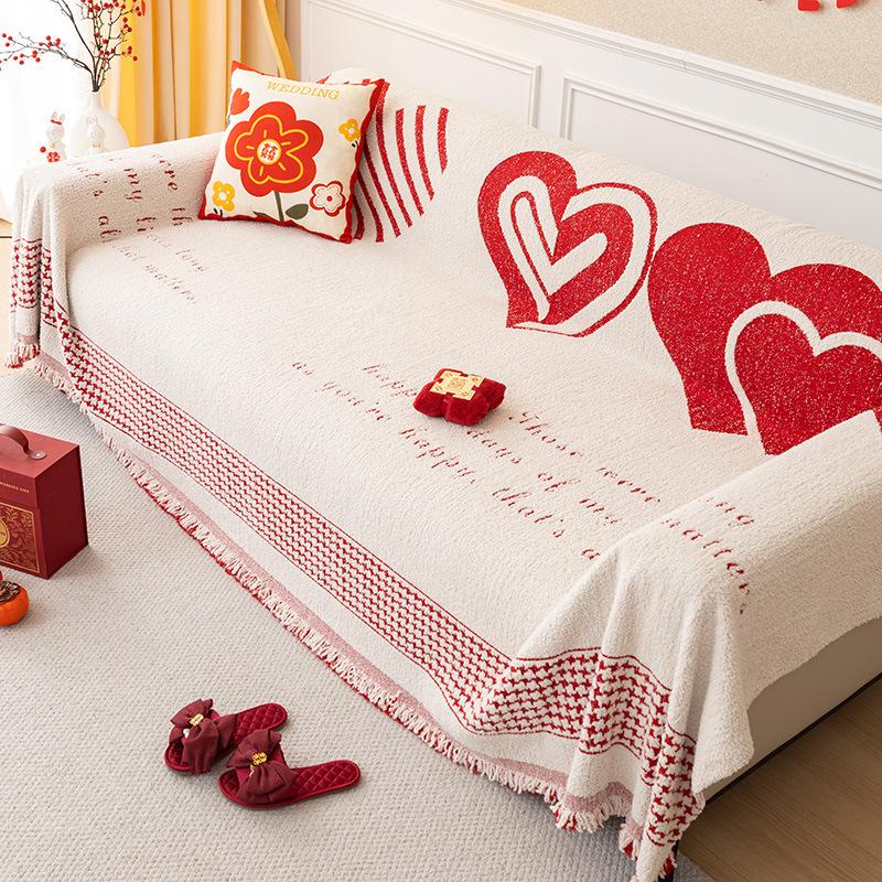 

Sofa Towel Cover Towel High-Grade Festive Double-Sided Thickened Non-Slip Sofa Cover Cloth Cover Cover All-Inclusive Universal Sofa Cushion 90*90
