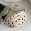 Strawberry Fanny Pack Adjustable Strawberry Corduroy Fanny Pack | Women's Multi-Season Casual Bag with Zipper Closure, Polyester Lining