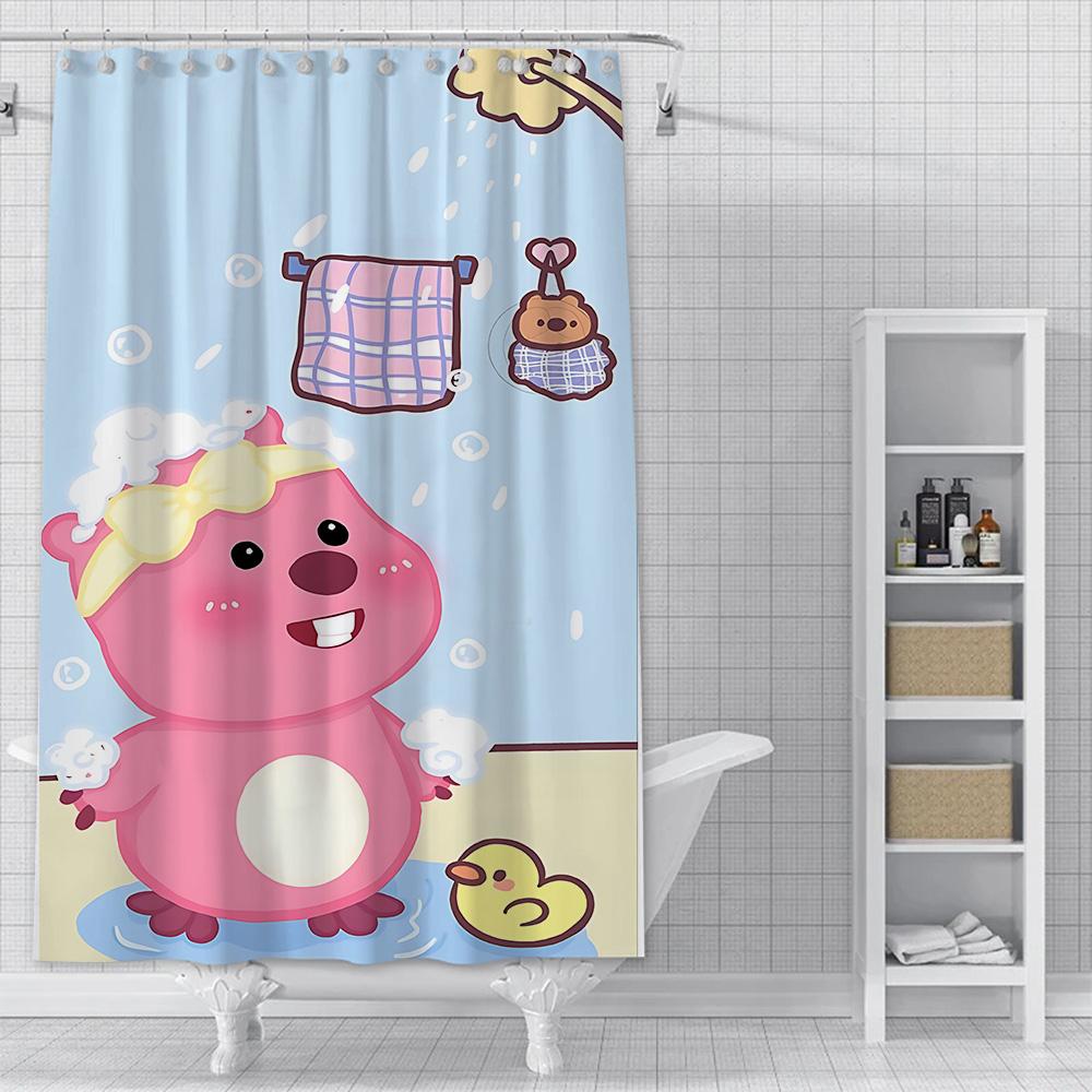 Shower Cute anime Loopys Curtain Waterproof Polyester Fabric Paint Colorful Bath Curtains Home Bathroom Decor Curtain With Hook