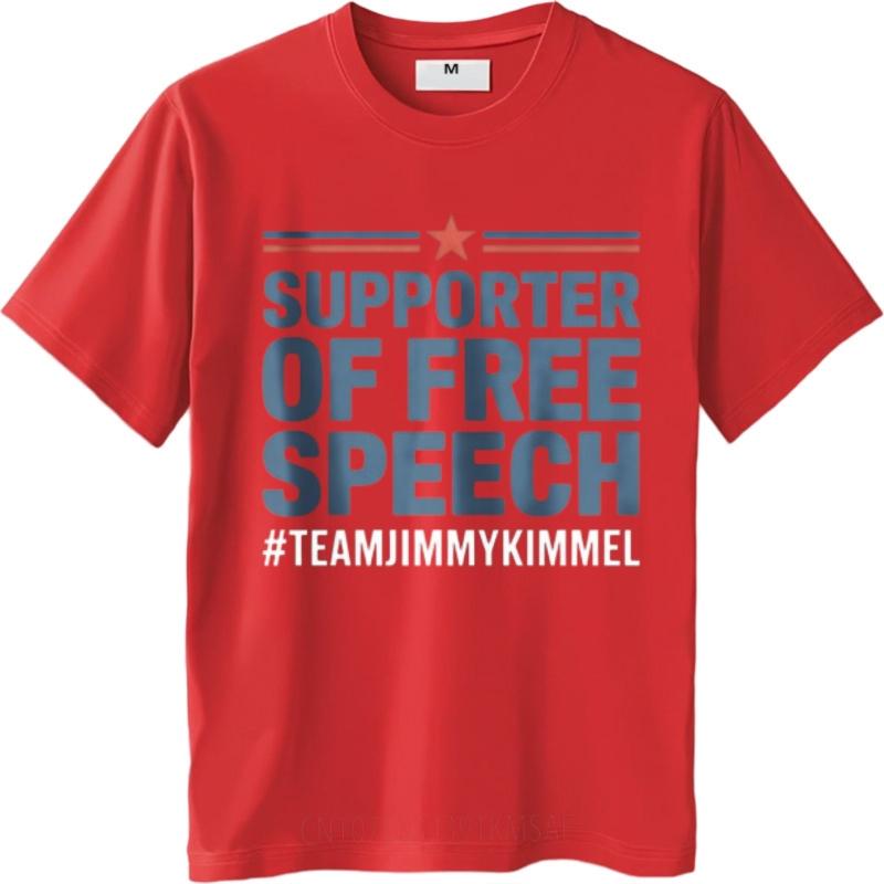 Workout For Unisex Oneck Tshirt Brand Supporter Of Free Speech Teamjimmykimmel Stylish For Unisex Tees Minimalist Tshirt Unisexs Top