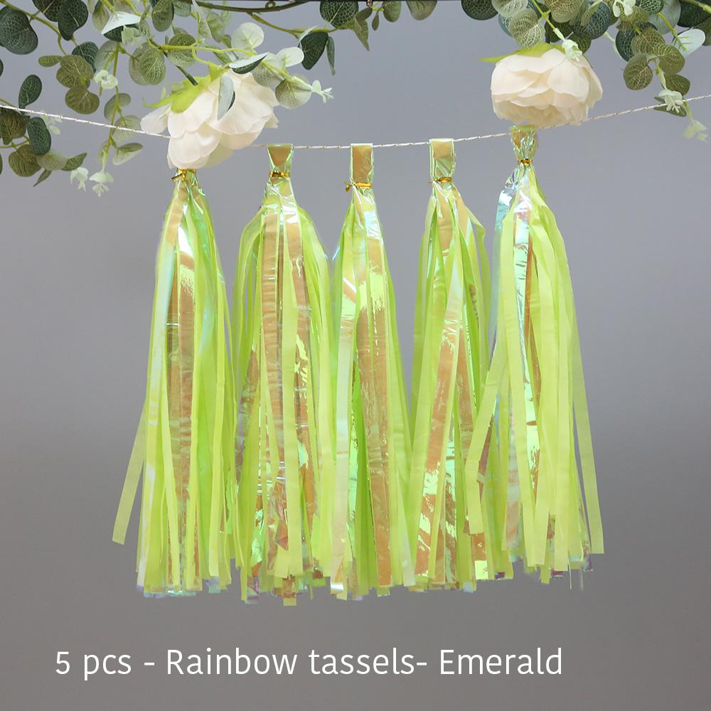 Party Unicorn Garland Rainbow Iridescent Tassel Garlands Paper Flower Wedding Decoration Birthday Baby Shower Party Decorations