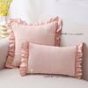 BUYNOW 1PC Suede Ruffle Skirt Small Fresh Pillowcase Pillowcase Sofa Pillowcase Bedside Cushion Cover  Home Bedroom Decoration