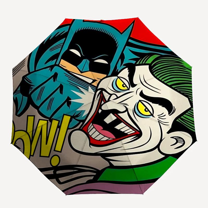 

1pc Batman Joker Automatic Folding Umbrella - Compact 8-Rib Design,Festive Gift for Friends & Family, Compact Umbrella 22063