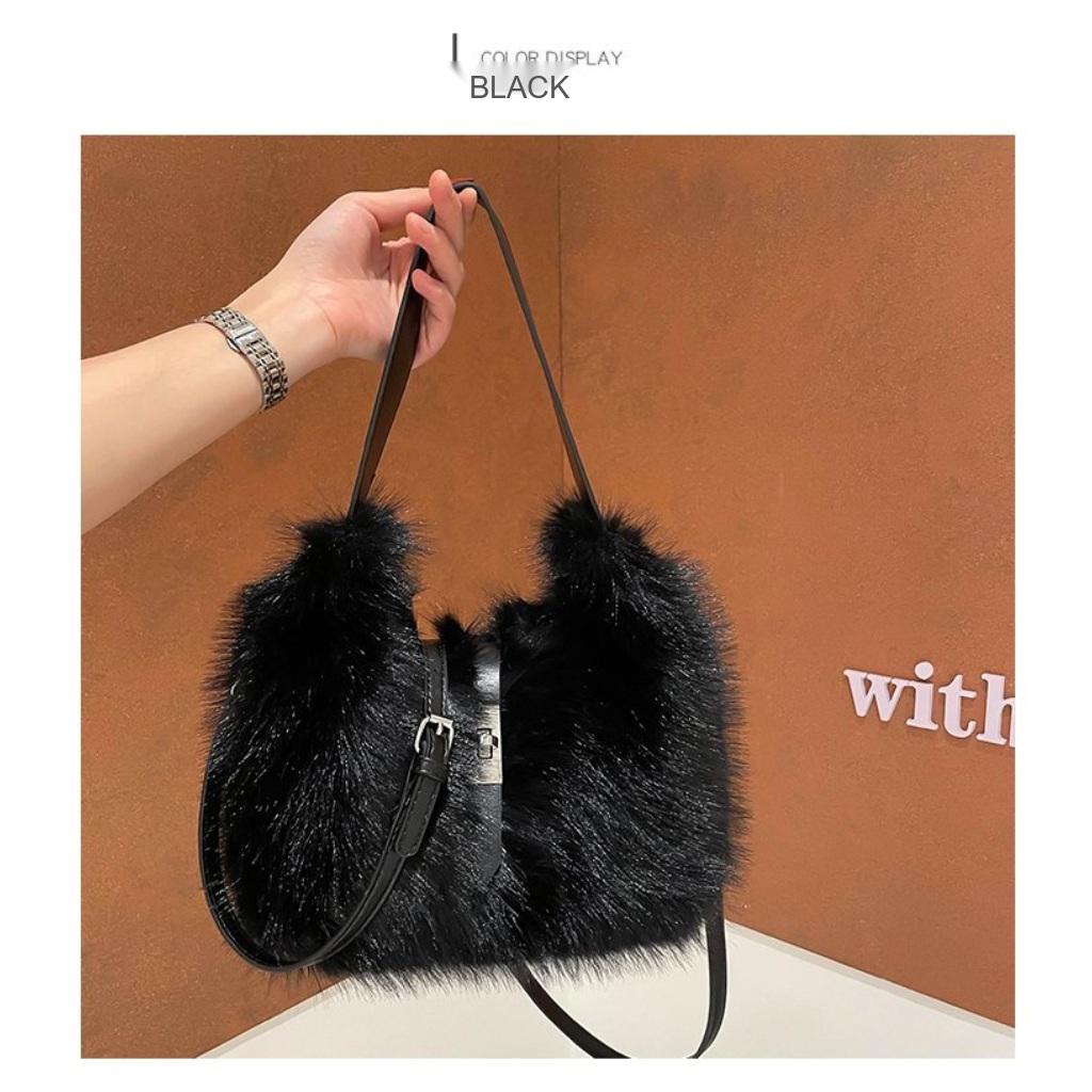 Shoulder Bag Women Plush Daily Commute