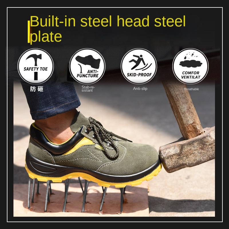 Labor Insurance Shoes, Smash-proof and Puncture-proof Work Safety Shoes, Wear-resistant and Non-slip Mountaineering Protective Shoes