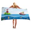 Cartoon Ship Sailor Series Digital-printed Polyester Superfine Fiber Double-sided Fleece Beach Vacation Bath Towel, Beach Towel