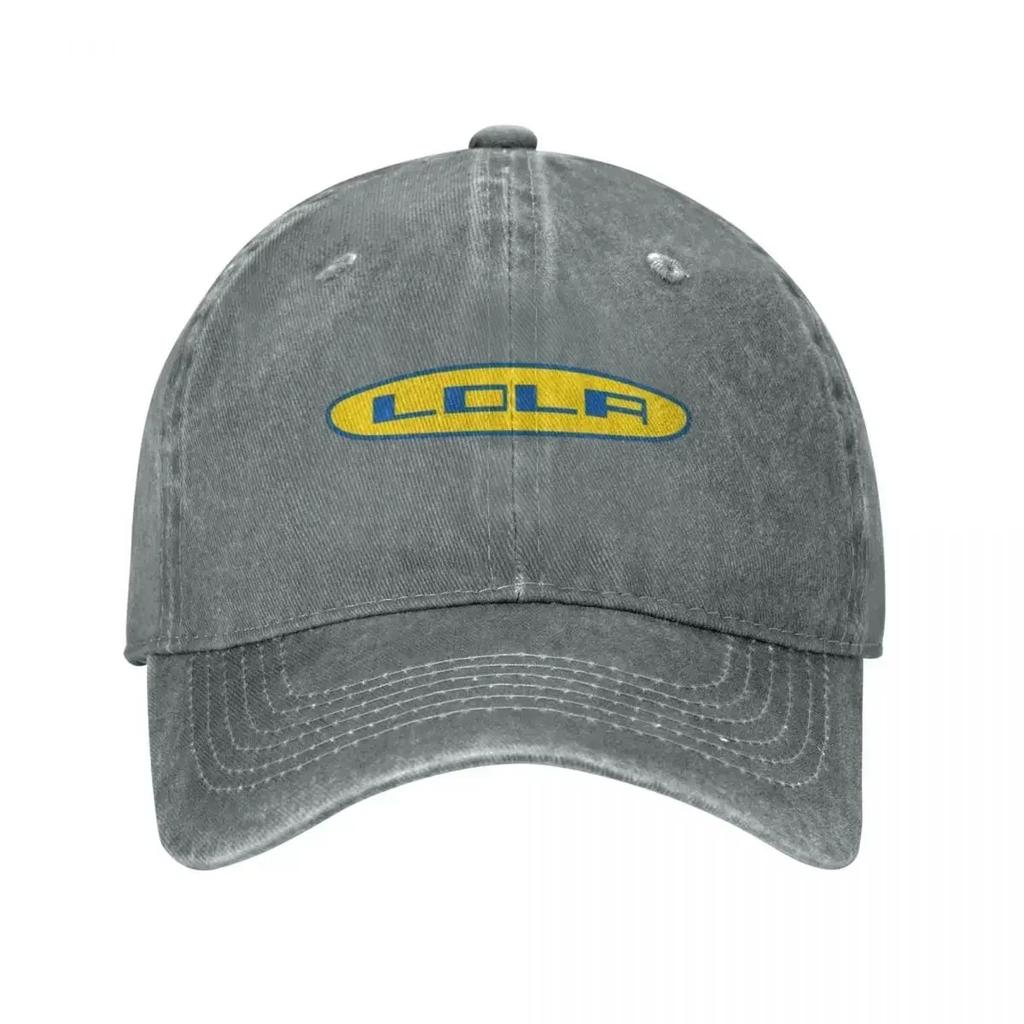 Lola Racing Cars  Logo  Blue Baseball Caps Washed Denim Hats Outdoor Adjustable Casquette Sports Baseball Cowboy Hat