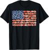 Floral American Flag Flowers Wildflowers 4th of July T-Shirt