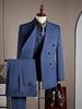 Costume Rayé Premium Double-Boutonnage pour Homme - Revers Pointu, Anti-froissage, Lavable en Machine, Idéal pour le Travail et les Occasions Formelles.