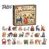 Geschenke für Katzenliebhaber 24 Tage mit hässlichen mittelalterlichen Katzen Adventskalender mit einzigartigen niedlichen Tier-Andenken Acryl-Anhänger, Vintage Weihnachts-Countdown