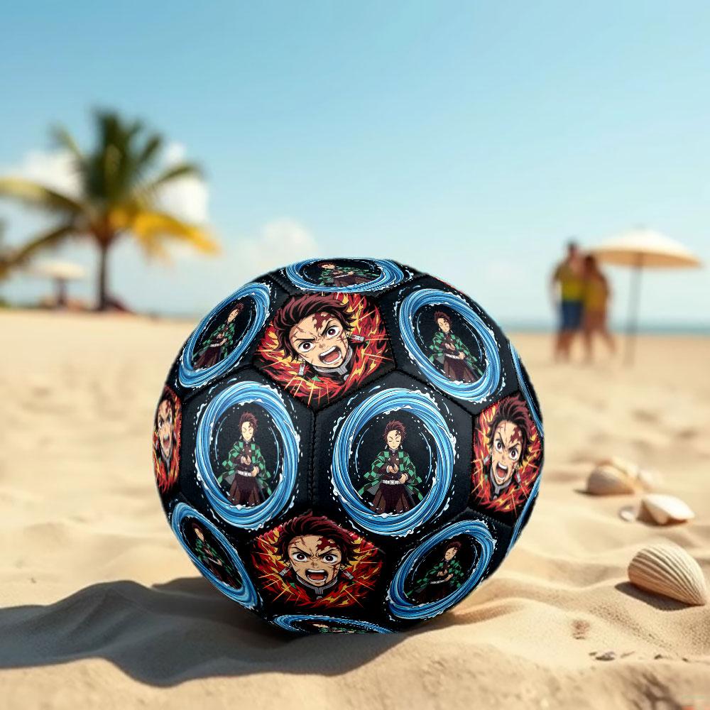 1pc Demon Slayer Kimetsu No Yaiba Soccer Ball Size 5 Indoor Soccer Ball Fashion Colorful Backyard Game - Great For Sports Fans Gift HE29