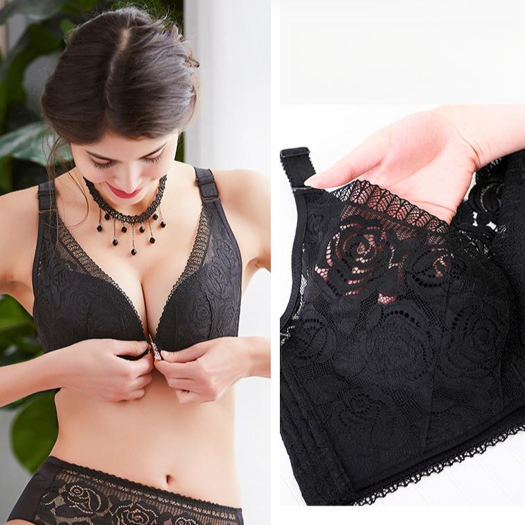 Thin Bra Women's Adjustable Folding Bra Front-buttoned Bra Beautiful Back Large-sized Bra Push Up Bra