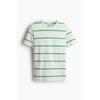 H M Regular FiT T sHirT wHiTe Green sTripe