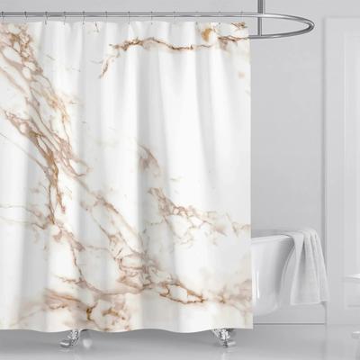 Grey Gold Marble Abstract Modern Bathroom Decoration Waterproof Washable Fabric Bathtub Deluxe Standard Shower Curtain 180 * 180