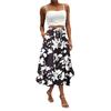 Women's Skirt Bohemian Flower Skirt Solid Color Casual Temperament With Pockets Skirt