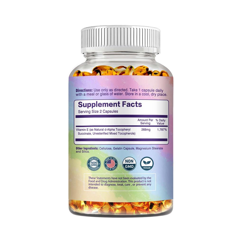 Pslalae Vitamin E 268mg Dry Form Capsules 120pcs — Antioxidant Support, Daily Wellness, Nutritional Support