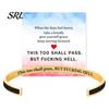 Simple Design Cuff Bracelet This Too Shall Pass Mantra Bracelet, Hidden Message Engarved Fashionable Color Bracelets Inspirational Bangle Adjustable