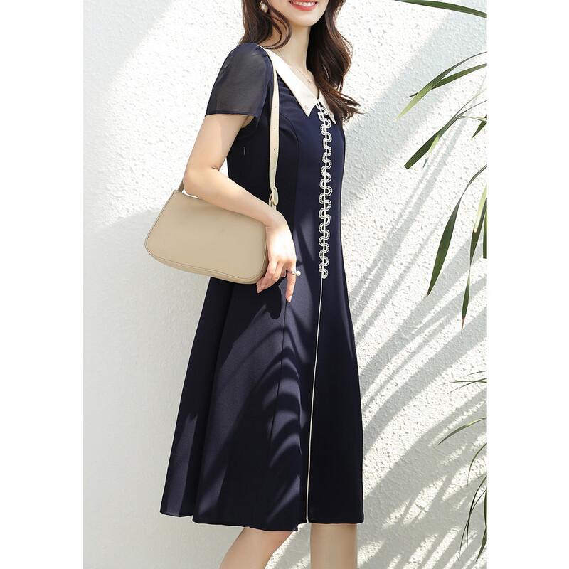 Jianhu Women s V-neck Short-Sleeve Chiffon Dress 2XL