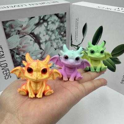 3D Printing Flying Dragon Figures Ornament Multi-Joint Movable Simulation Eyes Home Accessories Kids Gift Living Room Decoration