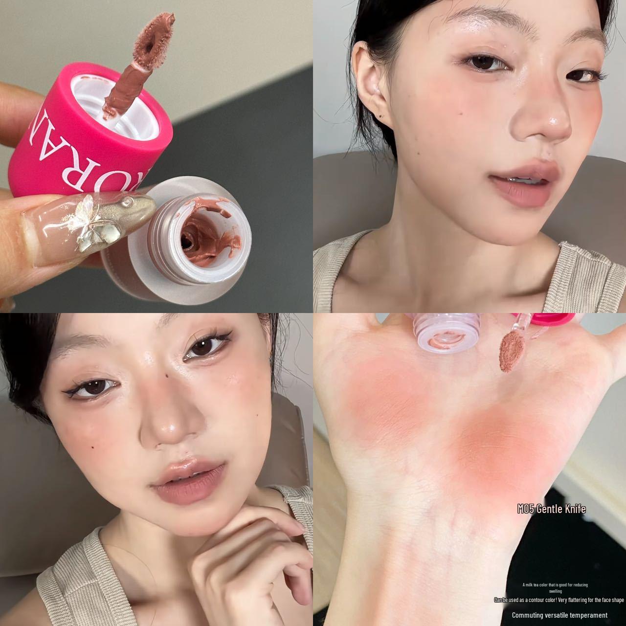 Plump Cheek & Lip Dual-Use Matte Cream: Natural, Nude Blush for a Fair, Matte Finish