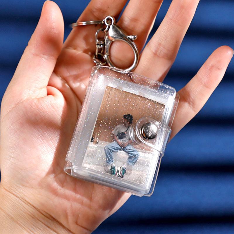 16 Pockets Mini Photo Album Instax 1 inch 1 inch ins card Holder With Keychain Business Card Bag photocard holder collect book