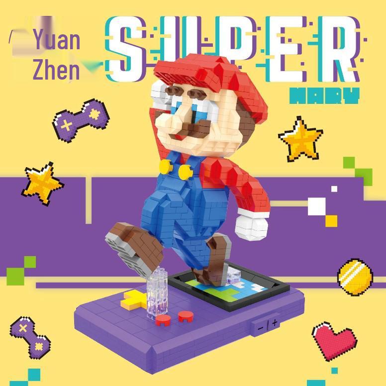 Scene Raccoon Mario Building Blocks Ornament - Educational DIY Interlocking Toy Gift.