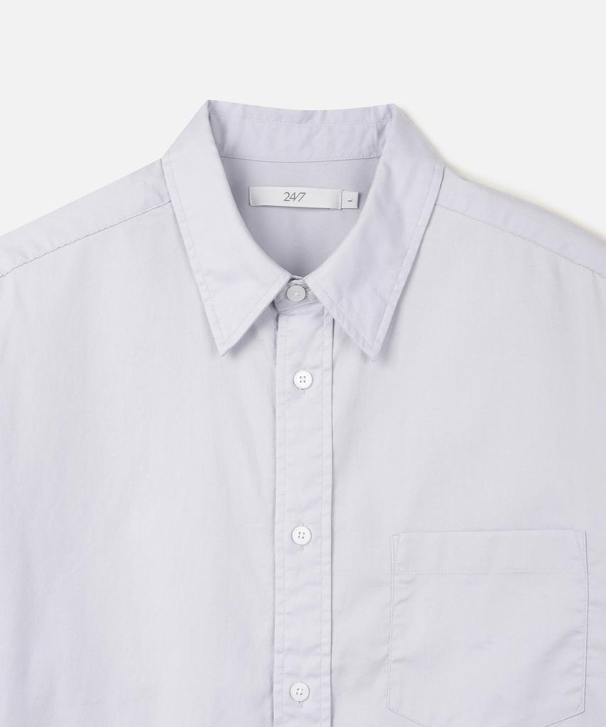 247Silijeu Compact Stretch Oxford Shirt Light Blue