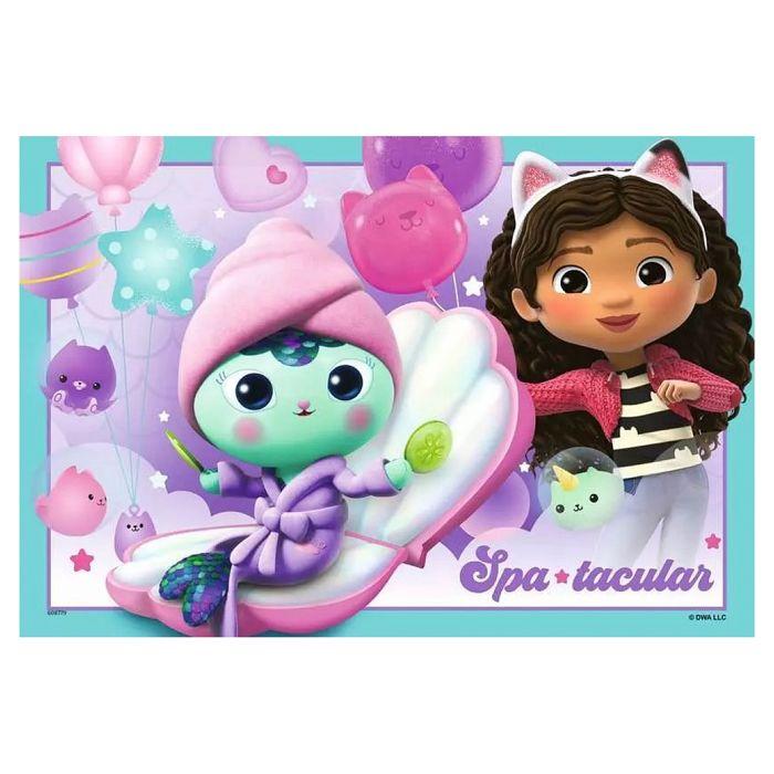 Puzzles 2 x 12 pièces : soirée pyjama, gabby's dollhouse