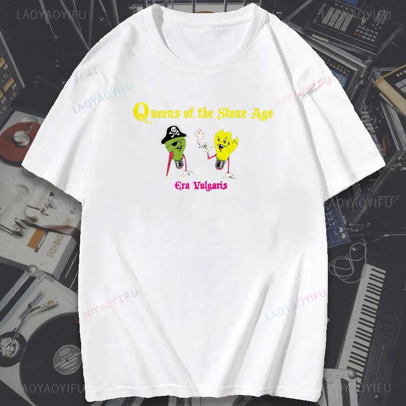 Queens of The Stone Age Tryckt T-shirt ERA VULGARIS STONER SLUDGE ROCK KYUSS Klassiska T-shirts Herr Dam Bomull Mode Toppar T-shirt