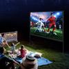 Projector Screen with Stand, 100 inch 16:9 4K 1080 HD Outdoor Movie Screen with Stand, Wrinkle-Free Projection Screen with Bar Feet and Carry Bag, for