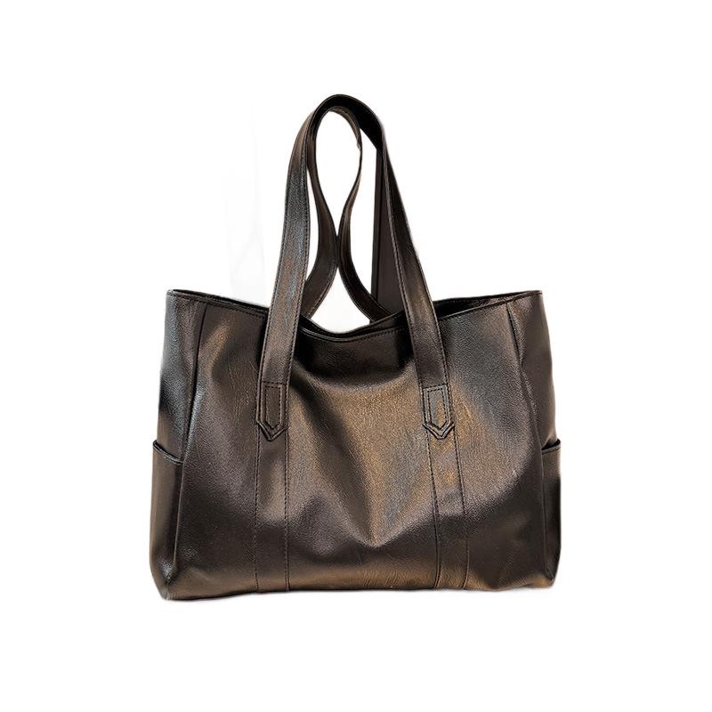 2025 Women's Large Capacity Soft Leather Tote & Crossbody Shoulder Bag, Korean Style Handbag