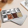 Multi Grid Seasoning Box Multi-Compartment Condiment Stainless Steel Box Rectangle Seasoning Box With Lid Holder Tray Divided