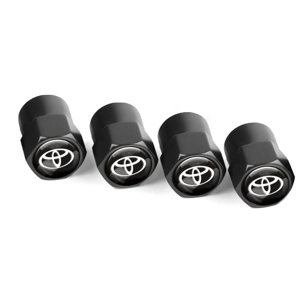 4Pcs Car Wheel Tire Valve Caps Air Stem For Toyota C-hr Rav4 Yaris Hilux Avensis Prius Auris Corolla Cross Tyre Plug Accessories