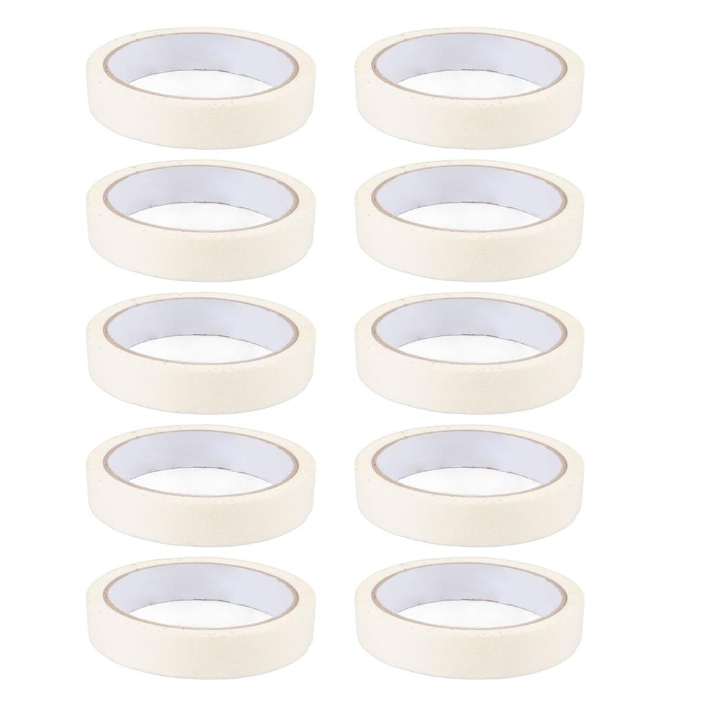 10 Rolls White Masking Tape 0.7in Width Easy Tear High Adhesive Paint Tape for Painting DIY Arts Crafts Labeling