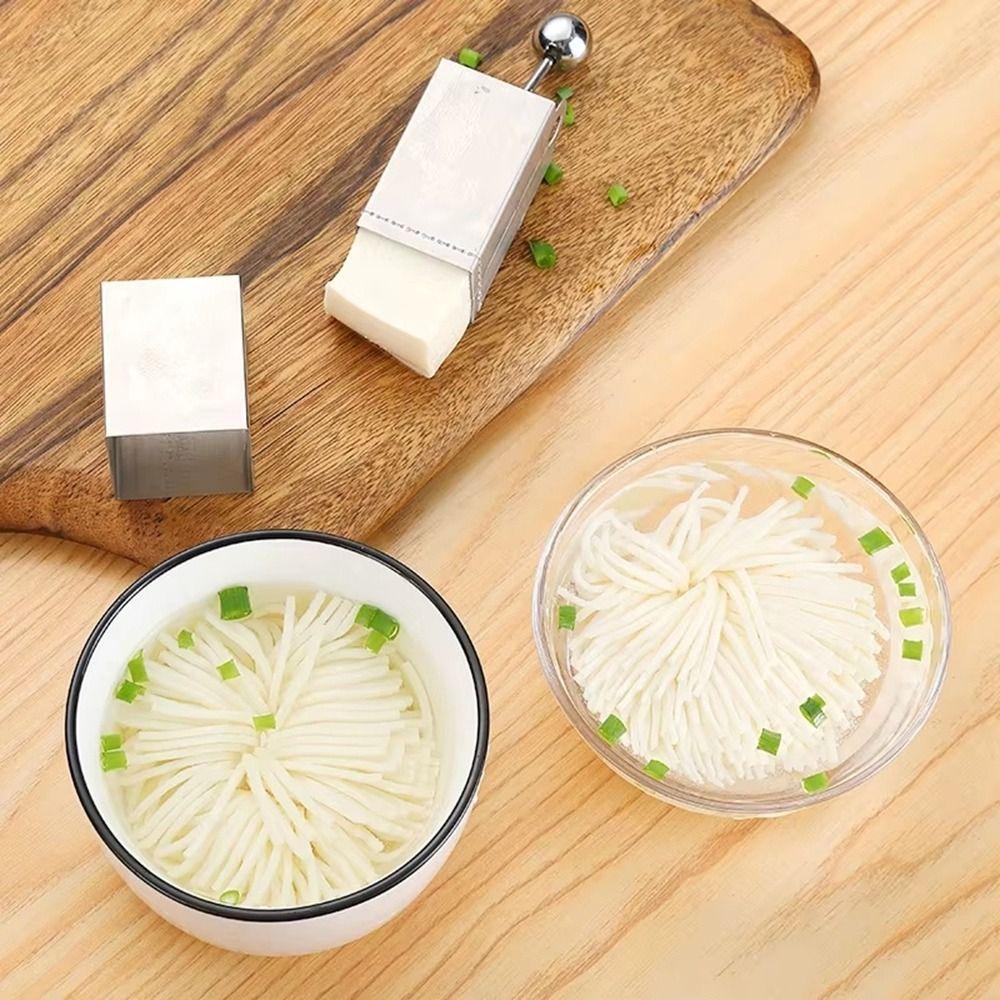 Creative Stainless Steel Tofu Cutter Manual Square Chrysanthemum Shape Slicer Ultra-Thin Tofu Press Mold Hotel