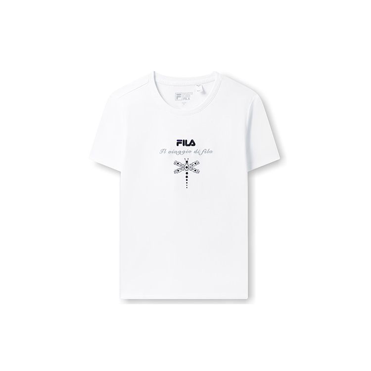 

Fila Футболка с логотипом Simple Fashion Sports Casual с круглым вырезом и коротким рукавом, женские топы белого цвета F51W328198FWT