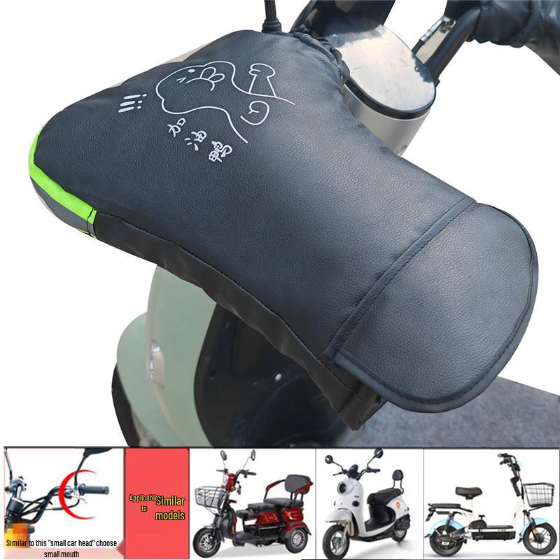 Warme, winddichte elektrische Motorrad-Lenkerhandschuhe mit Samtfutter zum Kälteschutz