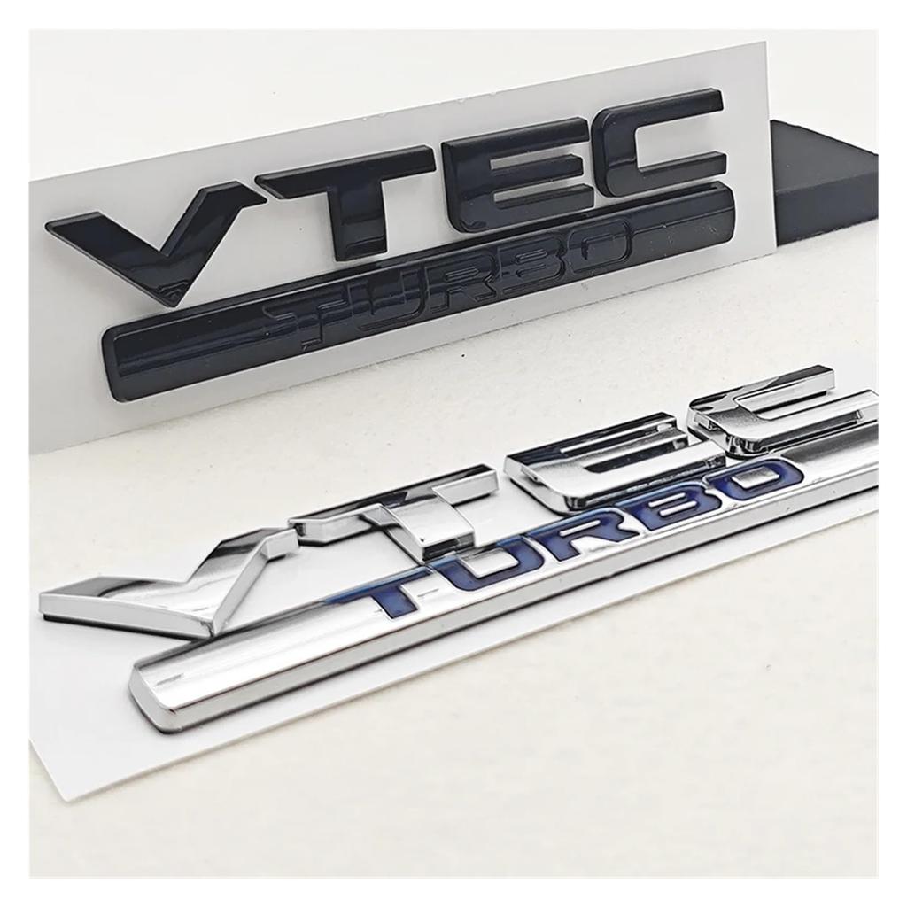 3D ABS Chrome Black Logo VTEC Turbo Car Rear Trunk