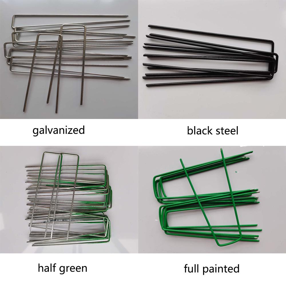 U-Shaped Galvanized Steel Turf Nails with Plastic Coating for Landscaping and Weed Barrier Fixing