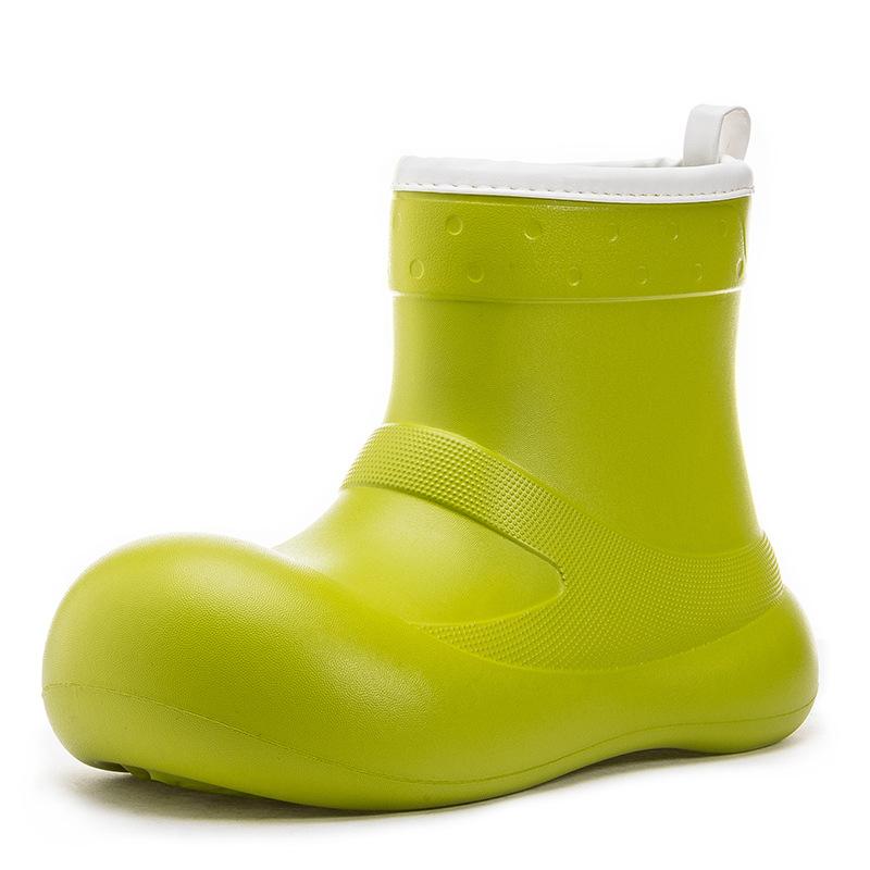 

Новые большие дождевые туфли для женщин, износостойкие универсальные нескользящие водонепроницаемые ботинки на толстой подошве, модные водонепроницаемые сапоги средней и низкой высоты 40 зелёный
