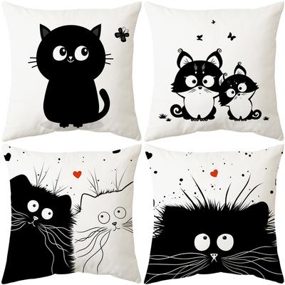 New Cartoon Cat Pillow Cushion Cover Digital Printing Pillow Cover