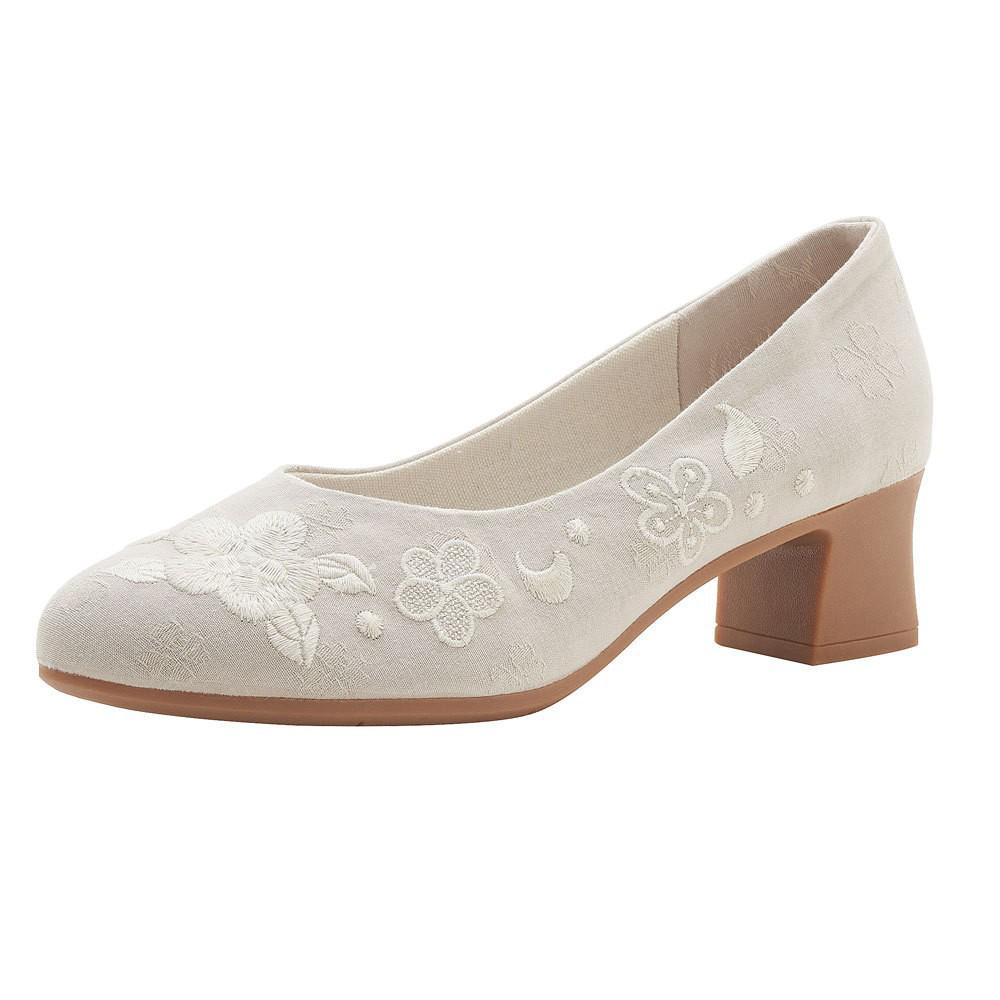 Lvtixin Women's Retro Embroidered Chunky Heel Shoes for Hanfu